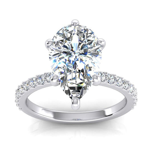 2 Carats Real Natural Earth Mined Diamond Ring Women White Gold 14K Solitaire With Accent