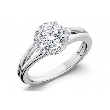 natural round diamond 2ct ring front view