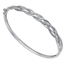 2 Carats Round Natural Diamond Lattice Bangle 14K White Gold