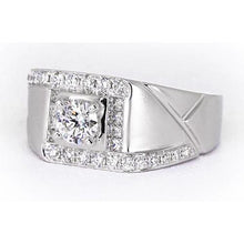 2 Carats Round Natural Diamond Men's Anniversary Ring White Gold