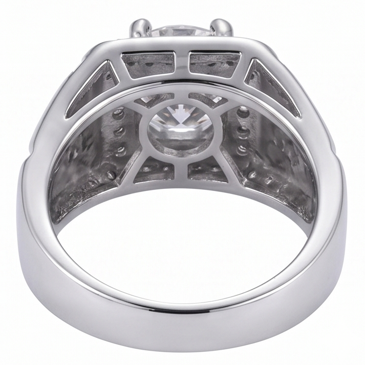 2 Carats Round Natural Earth Mined Diamond Men's Anniversary Ring White Gold 14K Jewellery