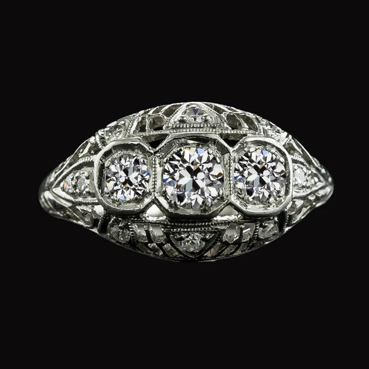 natural round diamond 2ct ring front view