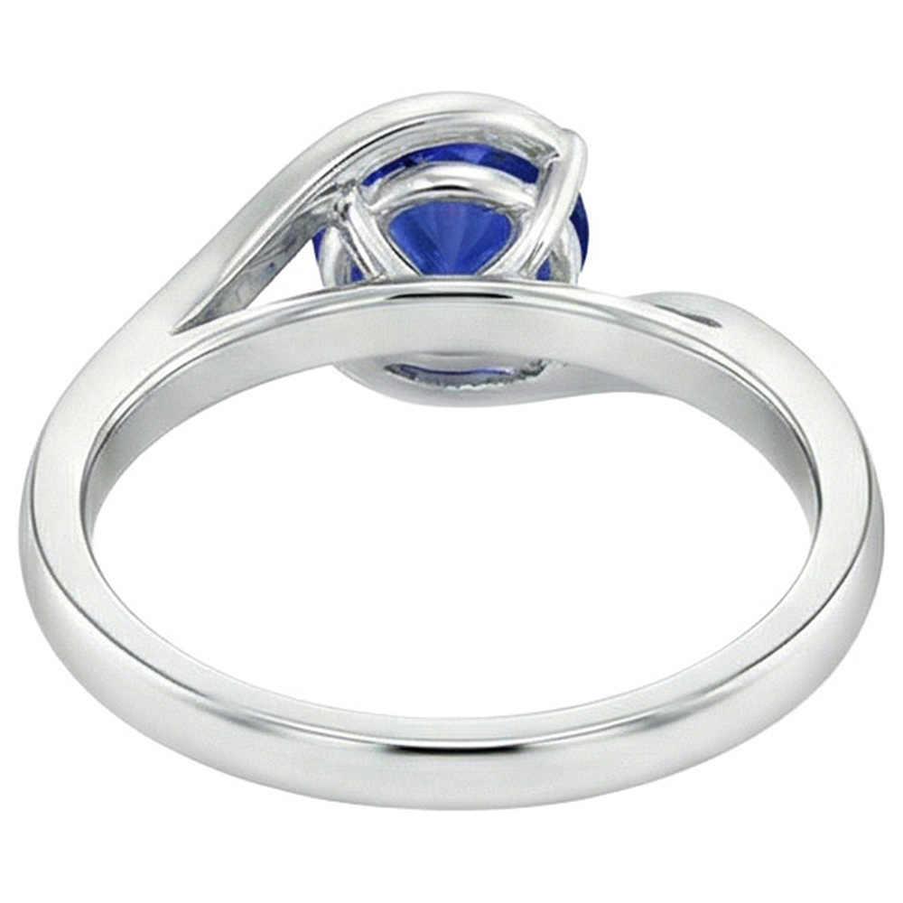 2 Carats Solitaire Ring Ceylon Sapphire Tension Style Gold Jewellery