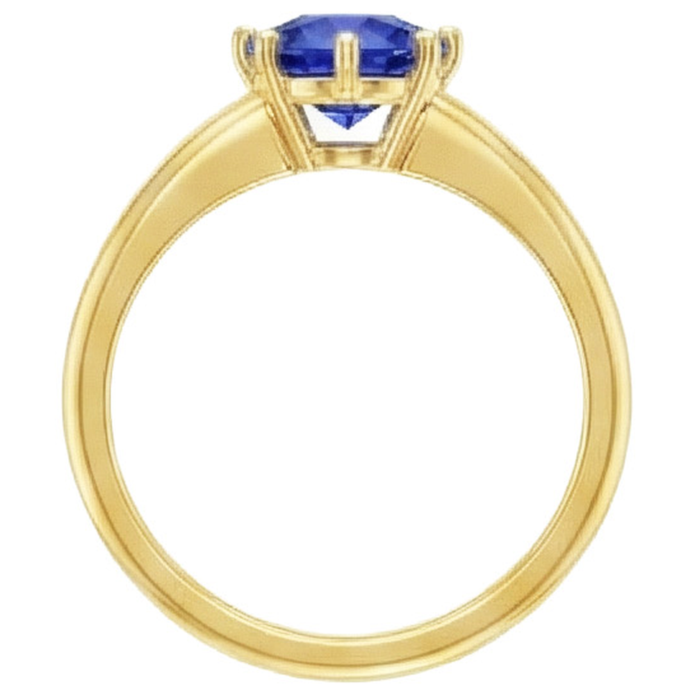 2 Carats Solitaire Ring Genuine Yellow Gold Sri Lankan Sapphire