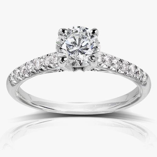 natural round diamond 2ct ring front view