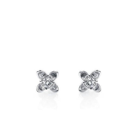 2 Carats Women Studs Earring Natural Round Cut Diamonds