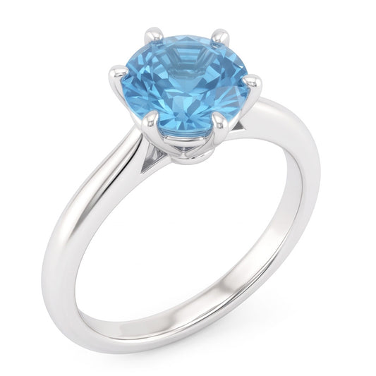 2 Ct Blue Natural Earth Mined Diamond Engagement Gemstone Ring White Gold
