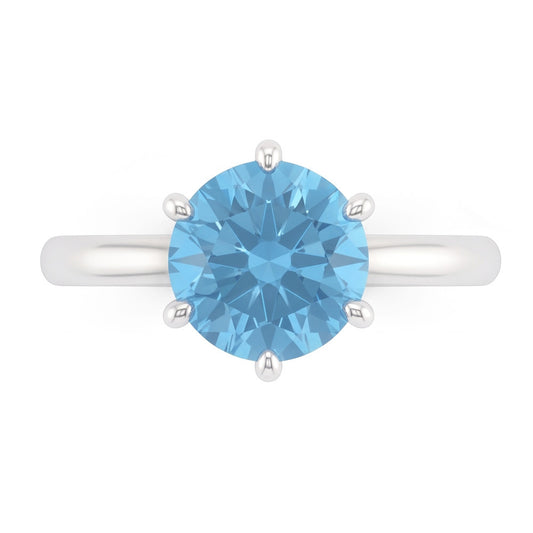 2 Ct Blue Natural Earth Mined Diamond Engagement Gemstone Ring White Gold