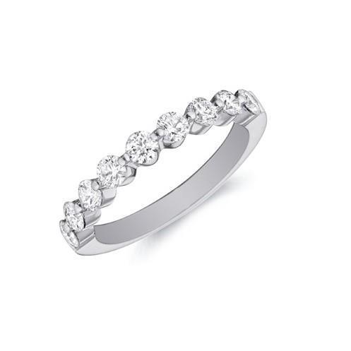 2 Ct Brilliant Cut Natural Diamond Wedding Band 14K White Gold