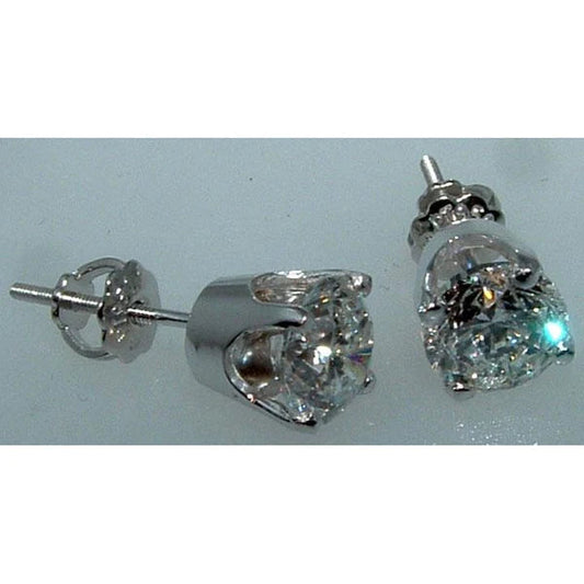 2 Ct Crown Setting Natural Diamond Studs Earrings Women Jewelry