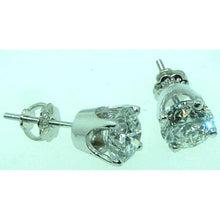 2 Ct Crown Setting Natural Diamond Studs Earrings Women Round