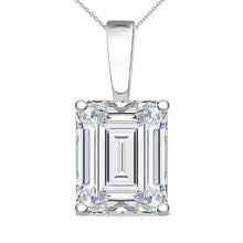 2 Ct Prong Set Emerald Cut Real Natural Earth Mined Diamond Solitaire Pendant White Gold