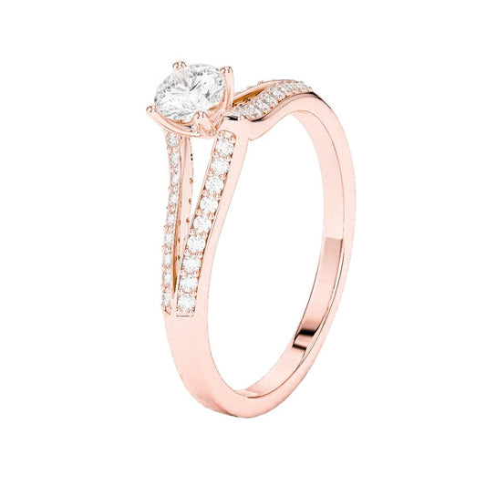 2 Ct Round Brilliant Cut Natural Diamond Anniversary Ring Rose Gold 14K