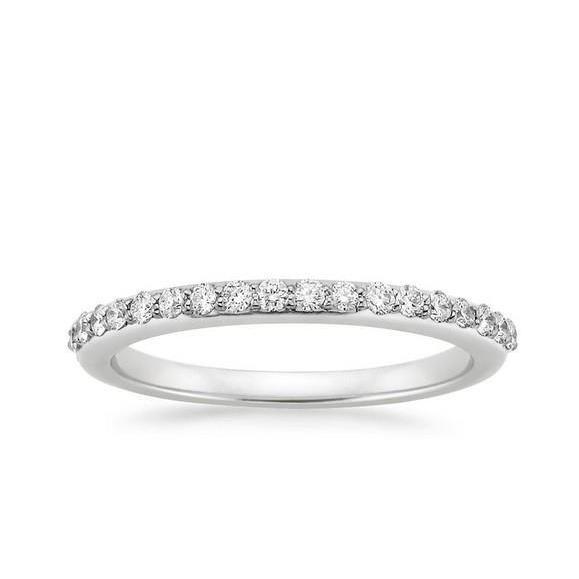 2 Ct Round Brilliant Genuine Cut Diamond Wedding Band 14K White Gold