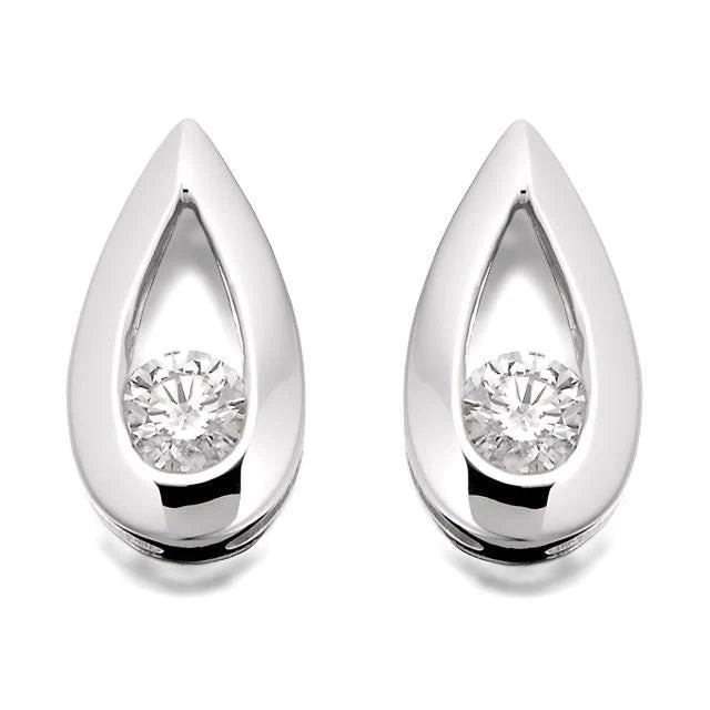 2 Ct Round Cut Real Diamonds Stud Earrings New White Gold Sparkling