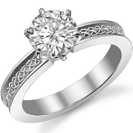 natural round diamond 2ct ring front view