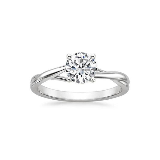 natural round diamond 2ct ring front view