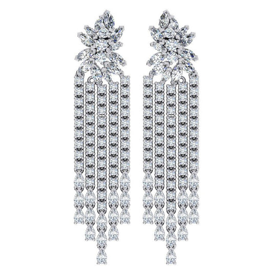 2 Inches Chandelier Earrings Diamonds