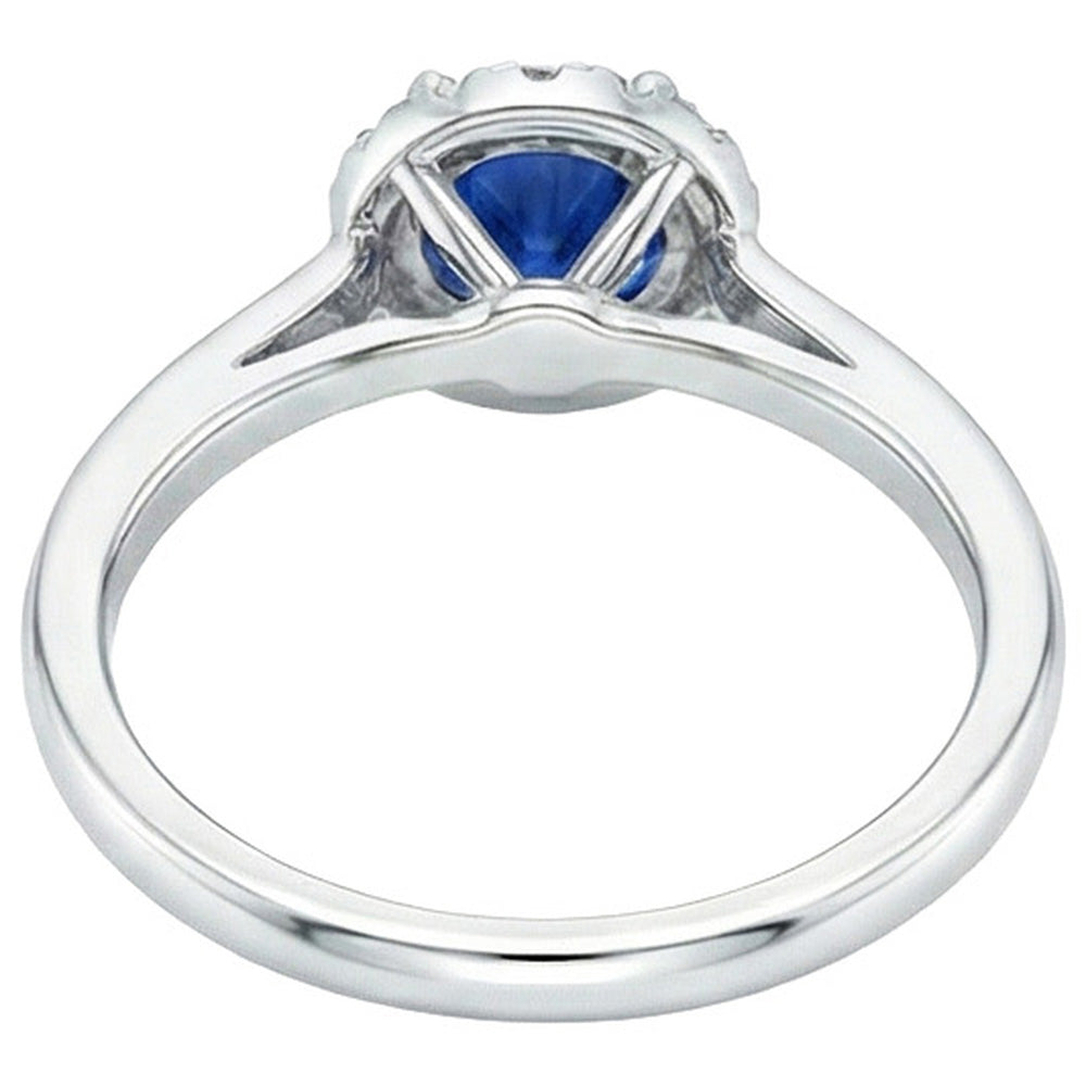 natural round sapphire 2.10ct ring profile view