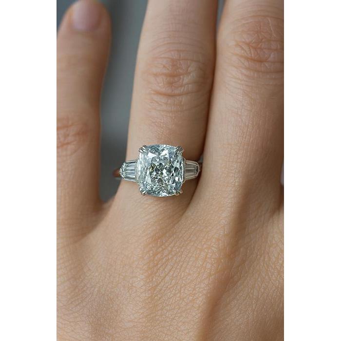 2.41 Carat Real Natural Earth Mined Diamond 3-Stone Ring White Gold Jewellery