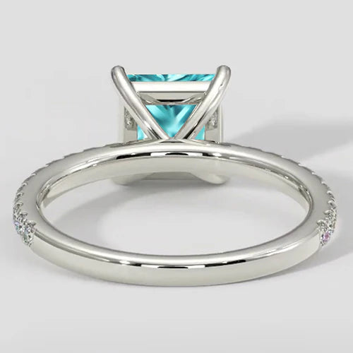 2.75 Carats Paraiba Ring Cushion Cut