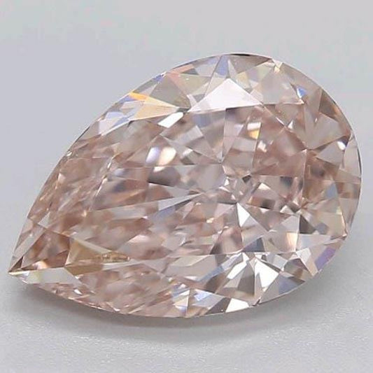 Pear Cut Pink Sapphire ring in Gold – front view