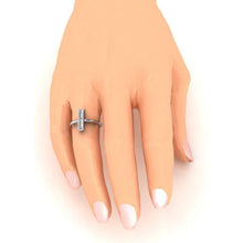 2 Stone Ring 2 carats Natural Diamonds Baguettes