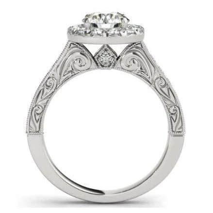 natural round diamond 2.00ct ring side angle