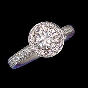 natural round diamond 2.01ct ring front view