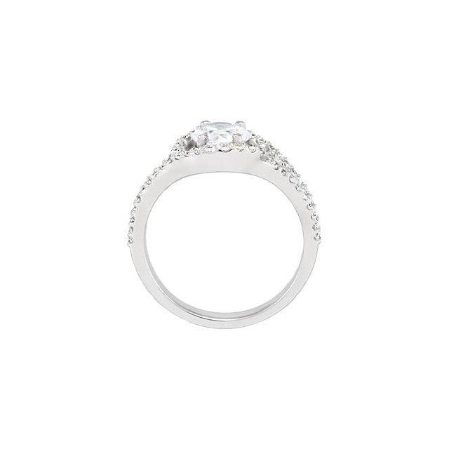 2.01 Carat Round Brilliant Halo Natural Diamond Wedding Ring White