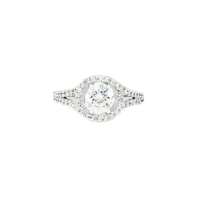 2.01 Carat Round Brilliant Halo Natural Diamond Wedding Gold 14K