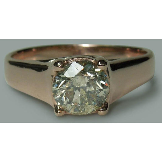 natural round diamond 2.01ct ring front view