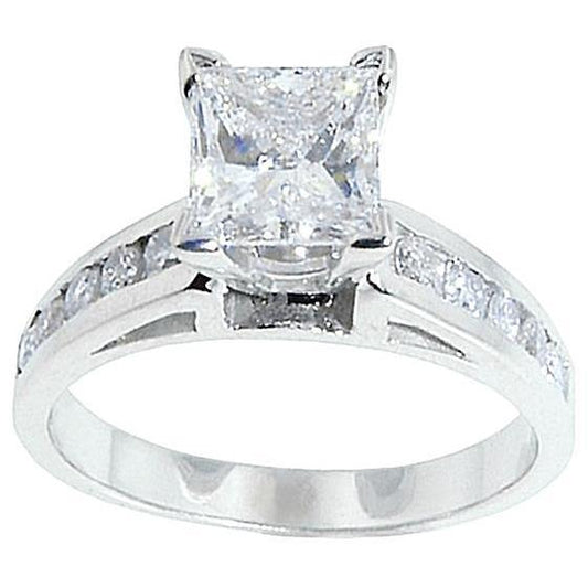 2.01 Carats High Quality Natural Diamond Princess Engagement
