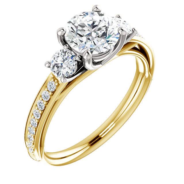 2.05 Carat Round Brilliant Real Diamonds Three Stone