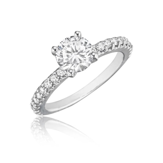 2.10 Carats Brilliant Cut Genuine Diamond Wedding Ring With Accents