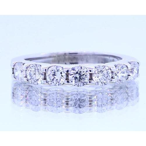 2.10 Carats Round Real Diamond Anniversary Band White Gold 14K