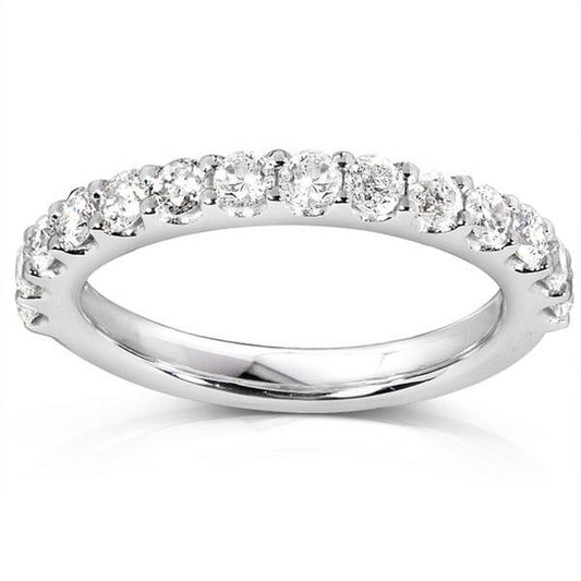 2.10 Ct Round Diamond Half  Genuine Eternity Wedding Band 14K White Gold