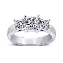 2.11 Carat Princess Natural Diamond Wedding Engagement Ring 3 Stone Jewelry