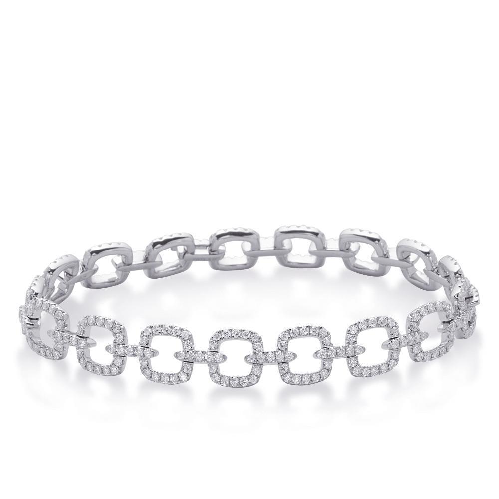 2.2 Ct Sparkling Natural Diamond Ladies Bracelet 14K White Gold