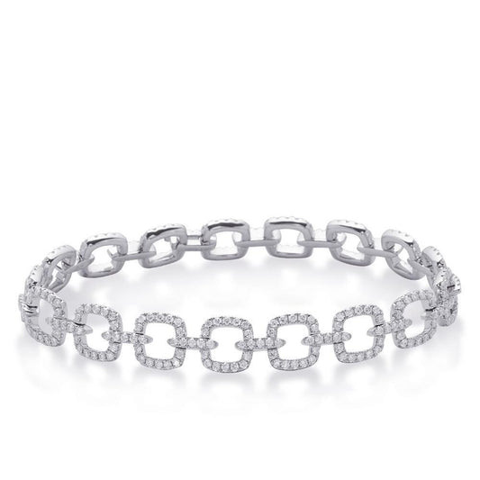 2.2 Ct Sparkling Natural Diamond Ladies Bracelet 14K White Gold