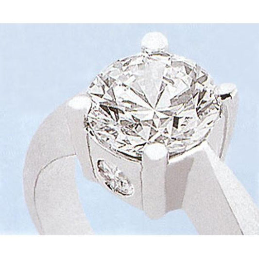 Round Genuine Diamond Three Stone Anniversary Ring White Gold 14K