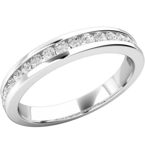 2.20 Ct Round Real Diamond Ladies Eternity Wedding Band White Gold 14K