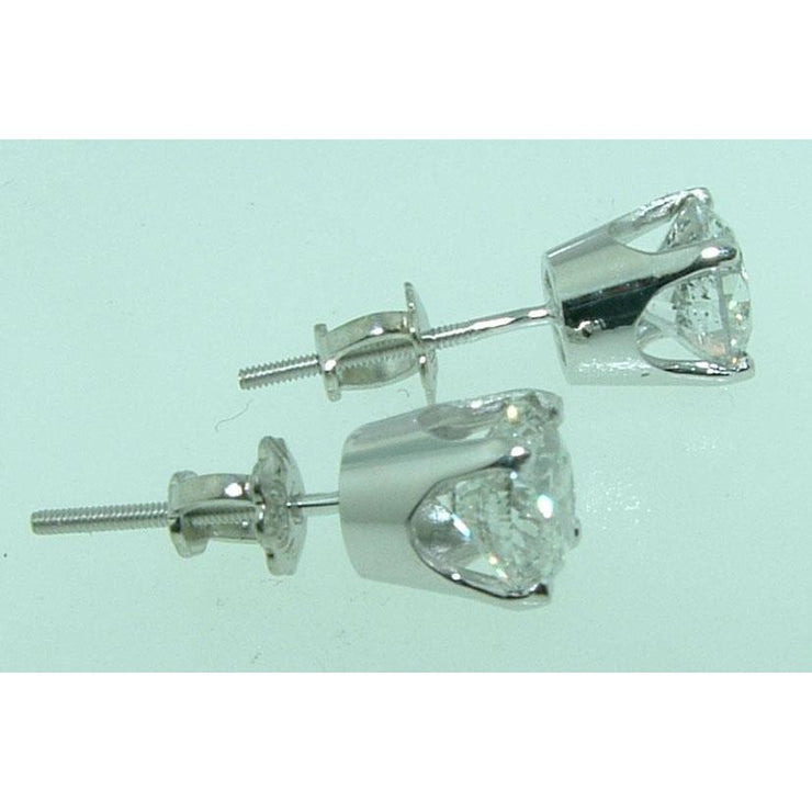 2.20 Ct. Natural Diamond Studs Earring White Gold