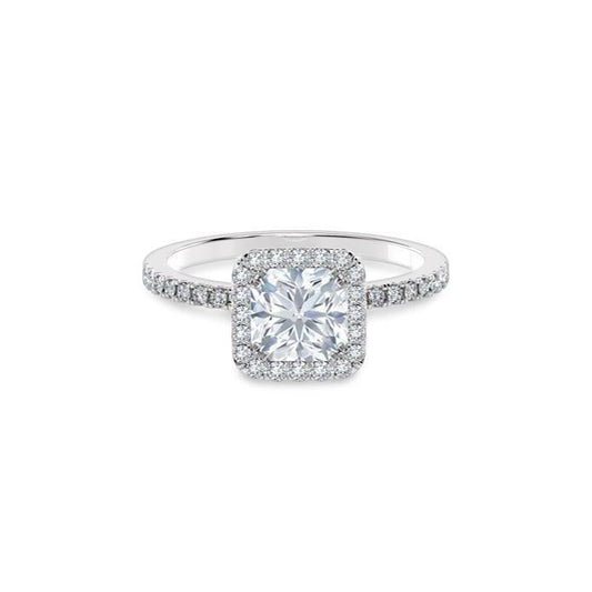 2.21 Carats Radiant And Round Cut Genuine Diamond Ring 14K White Gold New
