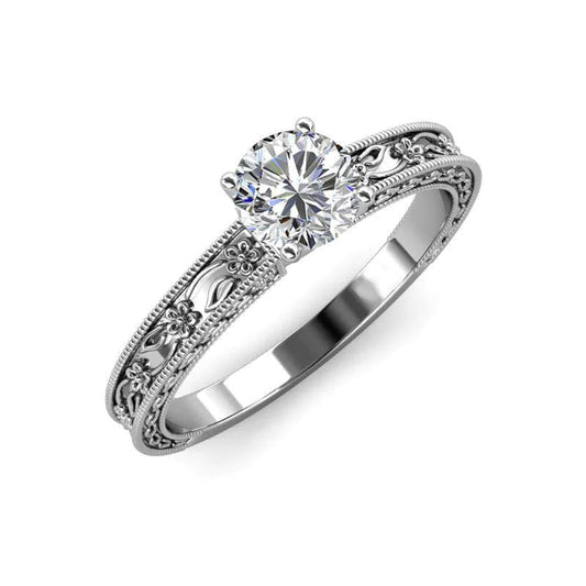 natural round diamond 2.25ct ring front view