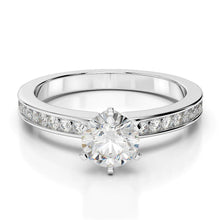 2.25 Carats Sparkling Round Real Diamond Engagement Ring White Gold 14K