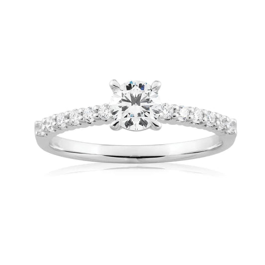 2.25 Ct Accented Round Cut Real Diamond Wedding Ring