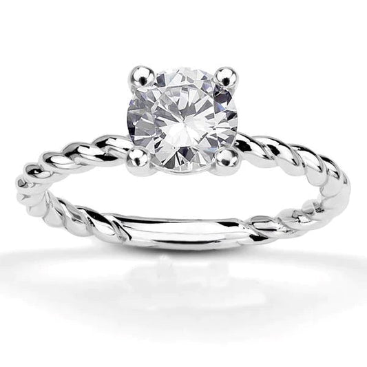 natural round diamond 2.25ct ring front view