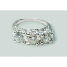 2.25 Ct. Round Genuine Diamond Three Stone Lucida Style Ring White