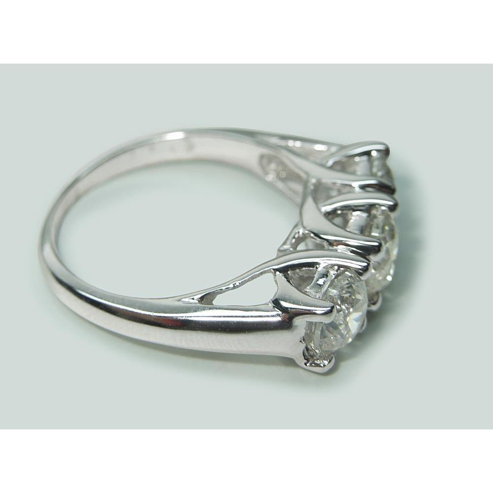 2.25 Ct. Round Genuine Diamond Three Stone Lucida Style Ring Gold New